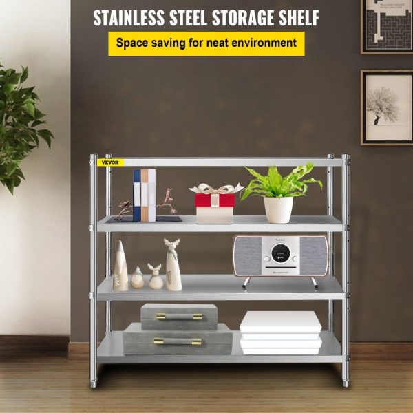 Storage & Organization | Storage Shelf, 4-Tier Stainless Steel Shelving, Storage Shelving Unit, 70.9 x 17.7 x 59.1 Inch Heavy Duty Storage Rack Shelving, 1320 Lbs Total Capacity with Adjustable Height Restaurant & Food Service Storage & Organization