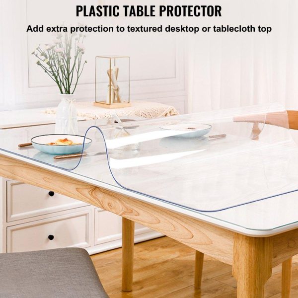 Tabletop | 100 x 45 Inch Clear Table Cover Protector, 1.5mm Thick Clear Desk Protector Table Pads, Plastic Tablecloth Table Protector for Dining Room Table Restaurant & Food Service Tabletop