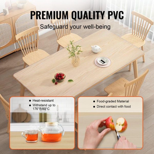 Tabletop | Clear Table Cover Protector, 18″ x 36″/457 x 925.4 mm Table Cover, 1.5 mm Thick PVC Plastic Tablecloth, Waterproof Desktop Protector for Writing Desk, Coffee Table, Dining Room Table Restaurant & Food Service Tabletop