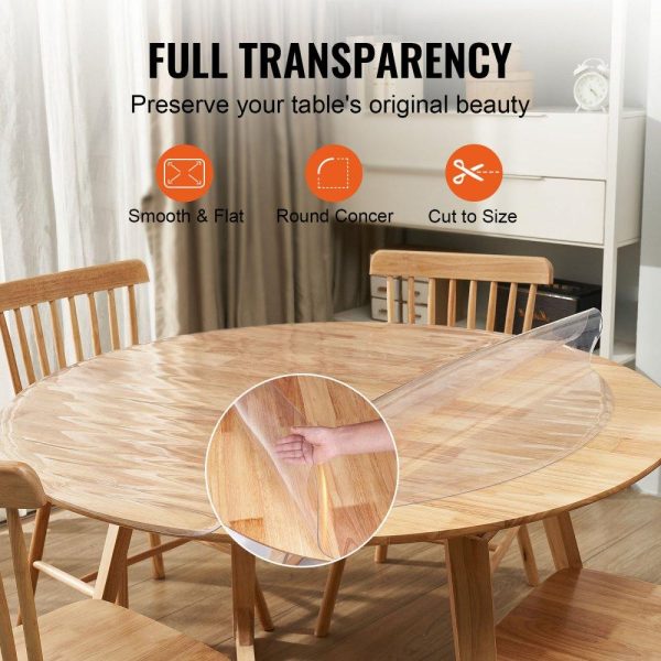 Tabletop | Clear Table Cover Protector, 42 inch/1068 mm Round Table Cover, 1.5 mm Thick PVC Plastic Tablecloth, Waterproof Desktop Protector for Writing Desk, Coffee Table, Dining Room Table Restaurant & Food Service Tabletop