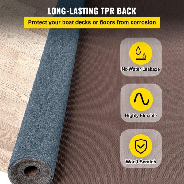 Venue Decoration | Gray Marine Carpet 6 ft x 36 ft, Boat Carpet Rugs, Indoor Outdoor Rugs for Patio Deck Anti-Slide TPR Water-Proof Back Outdoor Marine Carpeting Outdoor Carpet Restaurant & Food Service Venue Decoration