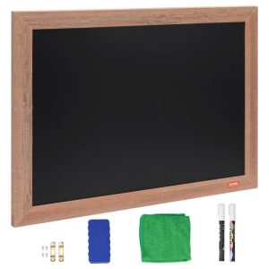 Venue Decoration | Magnetic Chalk Board, Hanging Message Signs with Chalks & Eraser, Vintage Wooden Chalkboard Sign, Rustic Brown Framed Calendar and Bulletin Combo Boards, 18″x24″, Kitchen, Home Decor, Wedding Restaurant & Food Service Venue Decoration