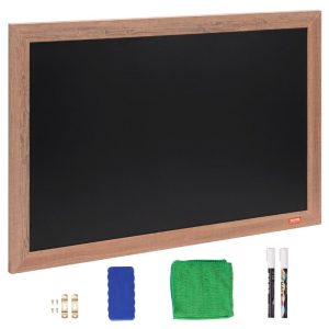 Venue Decoration | Magnetic Chalk Board, Hanging Message Signs with Chalks & Eraser, Vintage Wooden Chalkboard Sign, Rustic Brown Framed Calendar and Bulletin Combo Boards, 30″x20″, Kitchen, Home Decor, Wedding Restaurant & Food Service Venue Decoration