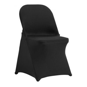 Venue Decoration | Stretch Spandex Folding Chair Covers, Universal Fitted Chair Cover, Removable Washable Protective Slipcovers, for Wedding, Holiday, Banquet, Party, Celebration, Dining (100PCS Black) Black Restaurant & Food Service Black