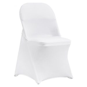 Venue Decoration | Stretch Spandex Folding Chair Covers, Universal Fitted Chair Cover, Removable Washable Protective Slipcovers, for Wedding, Holiday, Banquet, Party, Celebration, Dining (100PCS White) White Restaurant & Food Service Venue Decoration