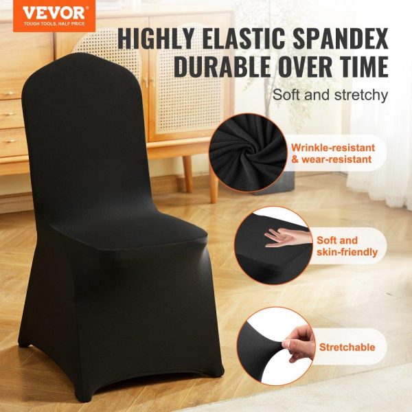 Venue Decoration | Stretch Spandex Folding Chair Covers, Universal Fitted Chair Cover, Removable Washable Protective Slipcovers, for Wedding, Holiday, Banquet, Party, Celebration, Dining (30PCS Black) Black Restaurant & Food Service Black