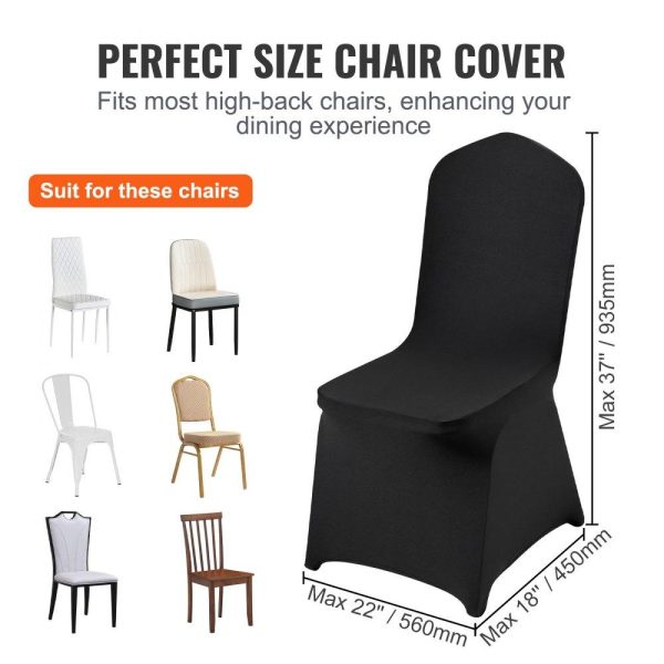 Venue Decoration | Stretch Spandex Folding Chair Covers, Universal Fitted Chair Cover, Removable Washable Protective Slipcovers, for Wedding, Holiday, Banquet, Party, Celebration, Dining (30PCS Black) Black Restaurant & Food Service Black