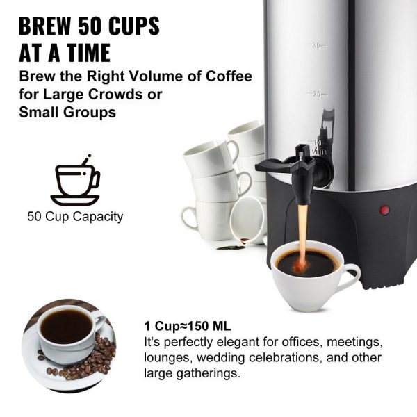 Beverage Equipment | Commercial Coffee Urn 50 Cup Stainless Steel Coffee Dispenser Fast Brew Beverage Equipment Beverage Equipment