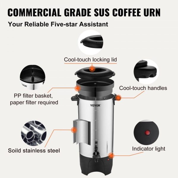 Beverage Equipment | Commercial Coffee Urn 50 Cup Stainless Steel Coffee Dispenser Fast Brew Beverage Equipment Beverage Equipment