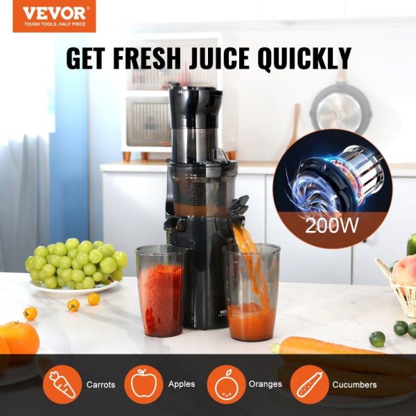 Beverage Equipment | Masticating Juicer, Cold Press Juicer Machine, 2.6″ Large Feed Chute Slow Juicer, Juice Extractor Maker with High Juice Yield, Easy to Clean with Brush, for High Nutrient Fruits Vegetables Beverage Equipment Beverage Equipment