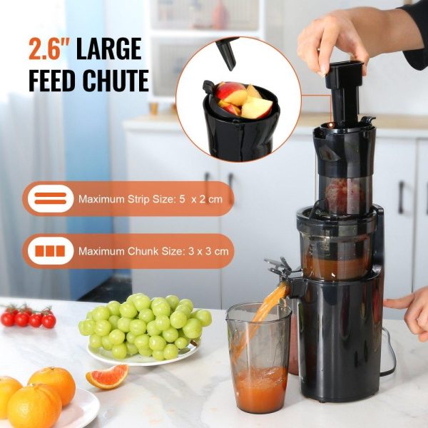 Beverage Equipment | Masticating Juicer, Cold Press Juicer Machine, 2.6″ Large Feed Chute Slow Juicer, Juice Extractor Maker with High Juice Yield, Easy to Clean with Brush, for High Nutrient Fruits Vegetables Beverage Equipment Beverage Equipment