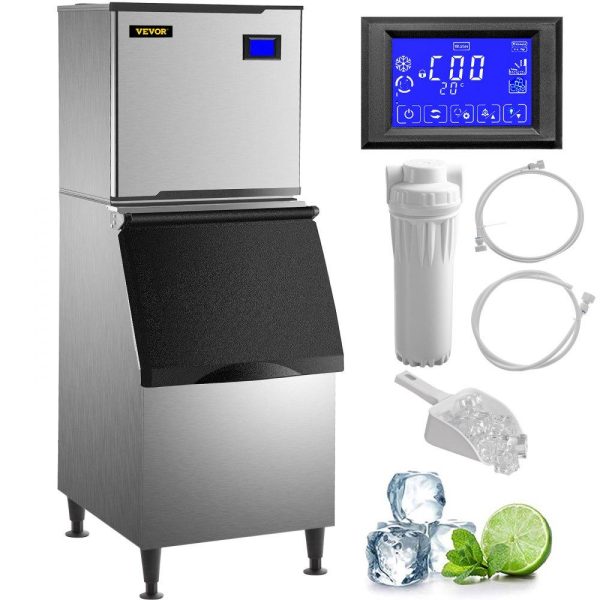 Refrigeration & Ice Equipment | 110V Commercial Ice Maker 440LB/24H, Industrial Modular Stainless Steel Ice Machine with 250LB Large Storage Bin, 234PCS Ice Cubes Ready in 8-15 Mins, Professional Refrigeration Equipment Refrigeration & Ice Equipment Refrigeration & Ice Equipment