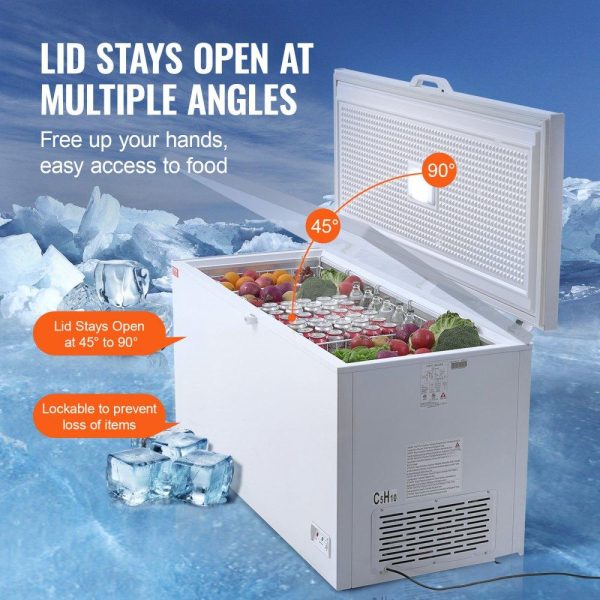 Refrigeration & Ice Equipment | Chest Freezer, 17.2 Cu.ft / 488 L Large Deep Freezer & 4 Removable Baskets, Freestanding Top Open Door Commercial Chest Freezers with Locking Lid, 7-Level Adjustable Temp, LED Lighting, 6 Wheels Refrigeration & Ice Equipment Refrigeration & Ice Equipment