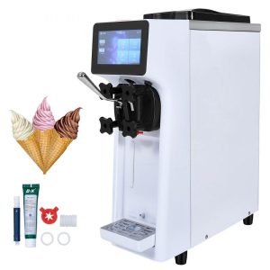 Refrigeration & Ice Equipment | Commercial Ice Cream Machine, 10.6 QT/H Yield, 1000W Single Flavor Countertop Soft Serve Ice Cream Maker, 4L Hopper 1.6L Cylinder, Touch Screen Auto Clean Pre-cooling, for Restaurant Snack Bar Refrigeration & Ice Equipment Refrigeration & Ice Equipment