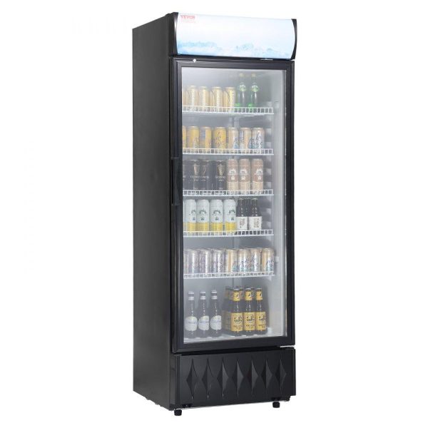 Refrigeration & Ice Equipment | Commercial Merchandiser Refrigerator, 12.2 Cu.Ft / 345L Beverage Refrigerator Cooler Merchandiser, Glass Door Display Refrigerator Upright Fridge with 5 Adjustable Shelves, Customizable Lightbox Refrigeration & Ice Equipment Refrigeration & Ice Equipment