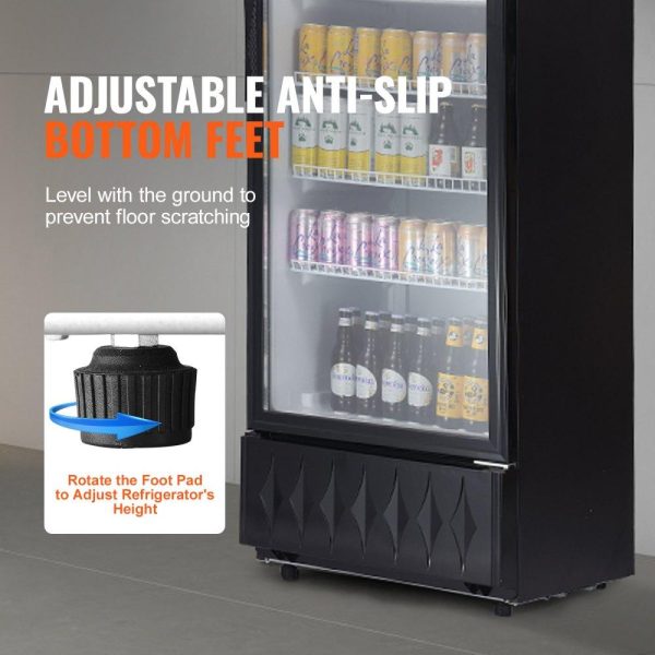 Refrigeration & Ice Equipment | Commercial Merchandiser Refrigerator, 12.2 Cu.Ft / 345L Beverage Refrigerator Cooler Merchandiser, Glass Door Display Refrigerator Upright Fridge with 5 Adjustable Shelves, Customizable Lightbox Refrigeration & Ice Equipment Refrigeration & Ice Equipment