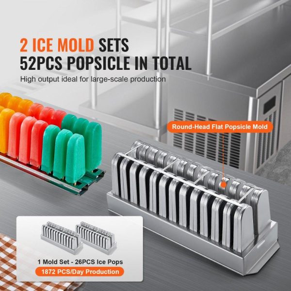 Refrigeration & Ice Equipment | Commercial Popsicle Machine 2 Mold Set – 52 PCS Ice Pops Making Machine Refrigeration & Ice Equipment Refrigeration & Ice Equipment