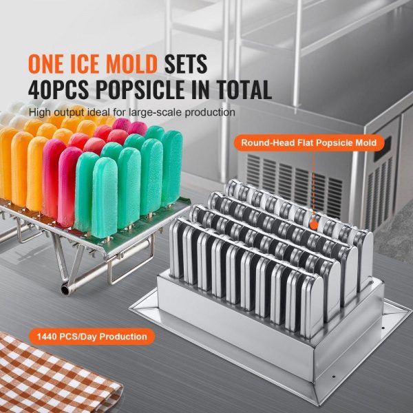 Refrigeration & Ice Equipment | Commercial Popsicle Machine Single Mold Set – 40 PCS Ice Pops Lolly Maker Refrigeration & Ice Equipment Refrigeration & Ice Equipment