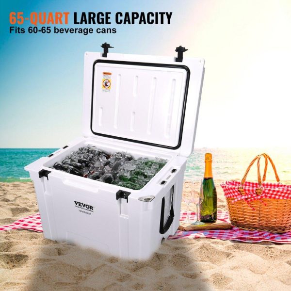 Refrigeration & Ice Equipment | Insulated Portable Cooler, 65 qt, Holds 65 Cans, Ice Retention Hard Cooler with Heavy Duty Handle, Ice Chest Lunch Box for Camping, Beach, Picnic, Travel, Outdoor, Keeps Ice for up to 6 Days Refrigeration & Ice Equipment Refrigeration & Ice Equipment