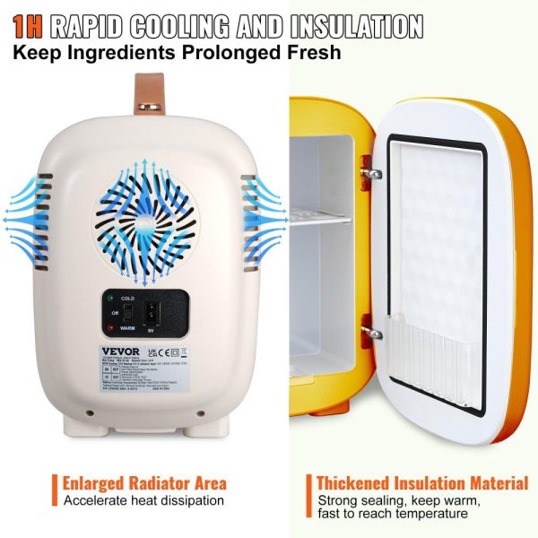 Refrigeration & Ice Equipment | Mini Skin Care Fridge, 4 L/6 Can Cute Makeup Fridge for Cosmetics Beverage Fruit Milk, AC/DC Cooler & Warmer, Mute Tiny Refrigerator for Bedroom Office Dorm Desk Car, ETL Certified, White White Refrigeration & Ice Equipment Refrigeration & Ice Equipment