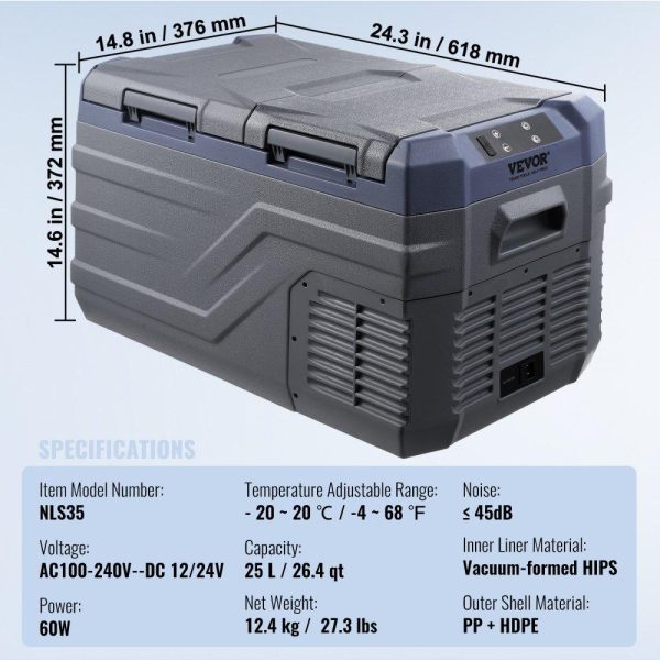 Refrigeration & Ice Equipment | Portable Car Refrigerator Freezer Compressor 25 L Dual Zone for Car Home Refrigeration & Ice Equipment Refrigeration & Ice Equipment