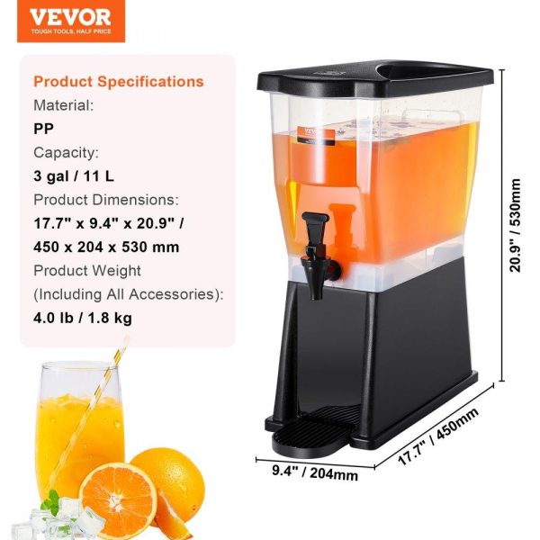 Beverage Equipment | Beverage Dispenser, 3 Gallon Drink Dispenser for Parties, Plastic Juice Dispenser with Stand Spigot Lid, Iced Tea Lemonade Juice Water Dispenser, for Restaurants, Hotels, Parties Beverage Equipment Beverage Equipment