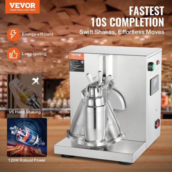 Beverage Equipment | Milkshake Maker Machine, 120W Commercial Milk Tea Shaker Machine, Single Head Milk Shake Mixer Machine, 0-180s Adjustable Milkshake Blender, with 750 ml Stainless Steel Cup, for Milk Tea Store Beverage Equipment Beverage Equipment