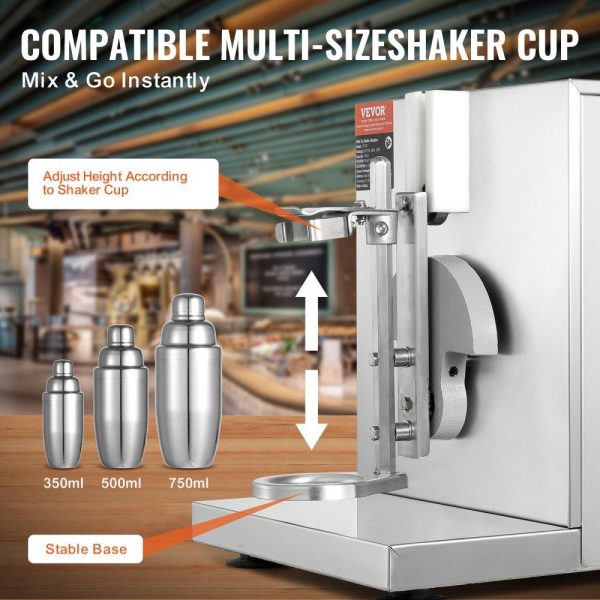 Beverage Equipment | Milkshake Maker Machine, 120W Commercial Milk Tea Shaker Machine, Single Head Milk Shake Mixer Machine, 0-180s Adjustable Milkshake Blender, with 750 ml Stainless Steel Cup, for Milk Tea Store Beverage Equipment Beverage Equipment