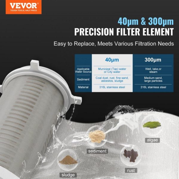 Beverage Equipment | Spin Down Filter, 40 Micron + 30 Micron Fine Filtration, Whole House Sediment Filter for Well Water, 3/4″ FNPT + 1″ MNPT, 4 T/H High Flow Rate, for Whole House Water Filtration Systems Beverage Equipment Beverage Equipment