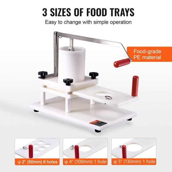 Food Preparation Equipment | Commercial Burger Patty Maker, 3 Convertible Mold(2/4/5-inch) Manual Beef Patty Maker, 1.5KG Large-Capacity Hopper Hamburger Press Machine, PE Meat Forming Processor with Handle & Patty Paper Food Preparation Equipment Food Preparation Equipment