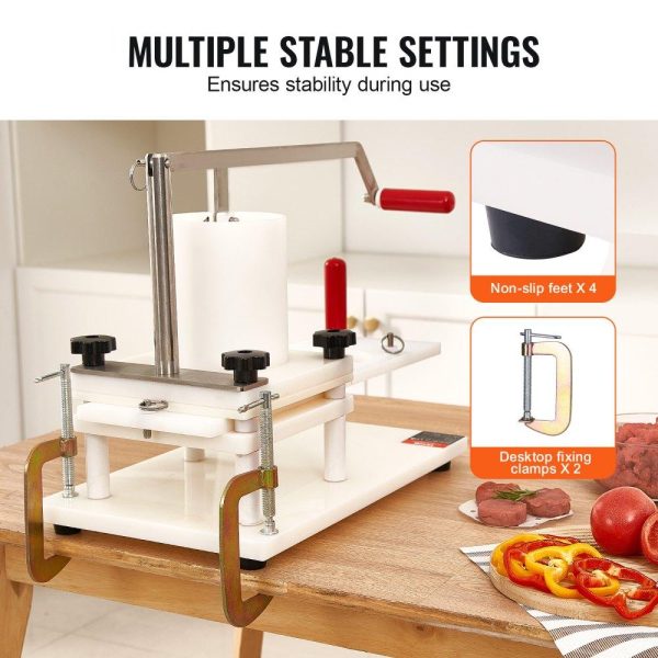 Food Preparation Equipment | Commercial Burger Patty Maker, 3 Convertible Mold(2/4/5-inch) Manual Beef Patty Maker, 1.5KG Large-Capacity Hopper Hamburger Press Machine, PE Meat Forming Processor with Handle & Patty Paper Food Preparation Equipment Food Preparation Equipment