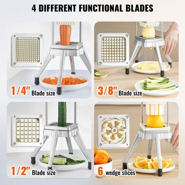 Food Preparation Equipment | Commercial Chopper Commercial Vegetable Chopper with 4 Blades Fruits Dicer Food Preparation Equipment Food Preparation Equipment