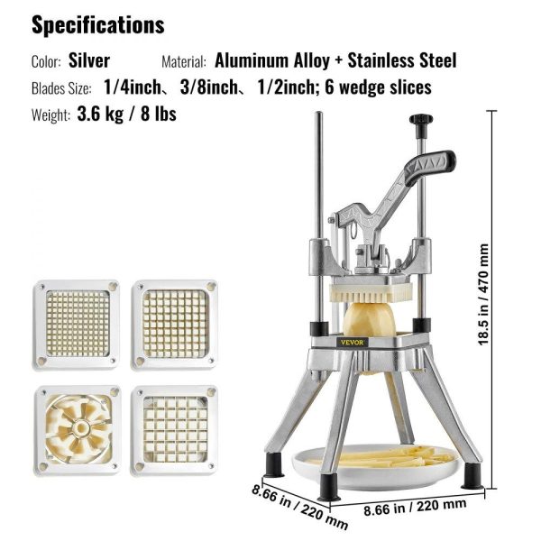 Food Preparation Equipment | Commercial Chopper Commercial Vegetable Chopper with 4 Blades Fruits Dicer Food Preparation Equipment Food Preparation Equipment