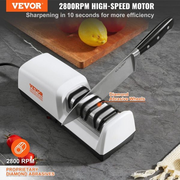 Food Preparation Equipment | Electric Knife Sharpener, 3 Stages Kitchen Knife Sharpener for Quick Sharpening & Polishing, Professional Knife Sharpener with Diamond Abrasives, 15° Angle Guides, and Metal Dust Collection Box Food Preparation Equipment Food Preparation Equipment