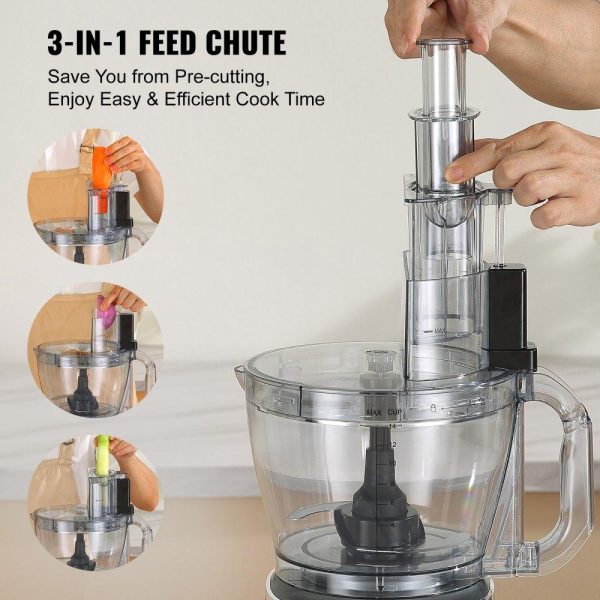 Food Preparation Equipment | Food Processor, 14-Cup Vegetable Chopper for Chopping, Mixing, Slicing, Puree, and Kneading Dough, 650 Watt Stainless Steel Blade Professional Electric Food Chopper, Easy Assembly & Clean, Gray Food Preparation Equipment Food Preparation Equipment