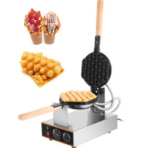 Cooking Equipment | Commercial Bubble Waffle Maker, 1400W Egg Bubble Puff Iron w/ 180° Rotatable 2 Pans & Wooden Handles, Stainless Steel Baker w/ Non-Stick Teflon Coating, 50-250℃/122-482℉ Adjustable Cooking Equipment Cooking Equipment