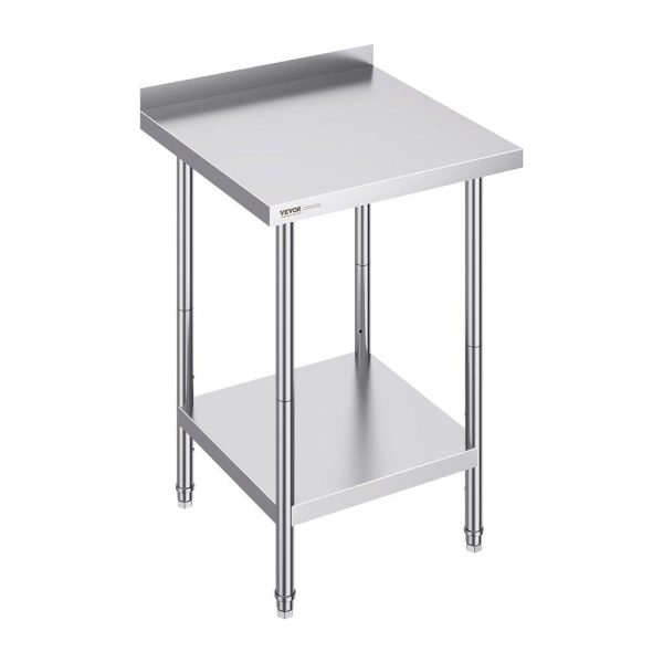 Restaurant Furniture | 24 x 24 x 36 Inch Stainless Steel Work Table, Commercial Food Prep Worktable Heavy Duty Prep Worktable, Metal Work Table with Adjustable Height for Restaurant, Home and Hotel Restaurant & Food Service Restaurant Furniture