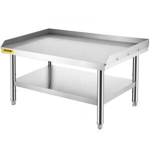 Restaurant Furniture | Stainless Steel Equipment Grill Stand, 48 x 30 x 24 Inches Stainless Table, Grill Stand Table with Adjustable Storage Undershelf, Equipment Stand Grill Table for Hotel, Home, Restaurant Kitchen Restaurant & Food Service Restaurant Furniture