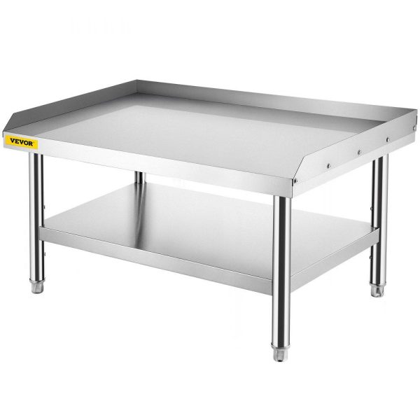 Restaurant Furniture | Stainless Steel Equipment Grill Stand, 48 x 30 x 24 Inches Stainless Table, Grill Stand Table with Adjustable Storage Undershelf, Equipment Stand Grill Table for Hotel, Home, Restaurant Kitchen Restaurant & Food Service Restaurant Furniture