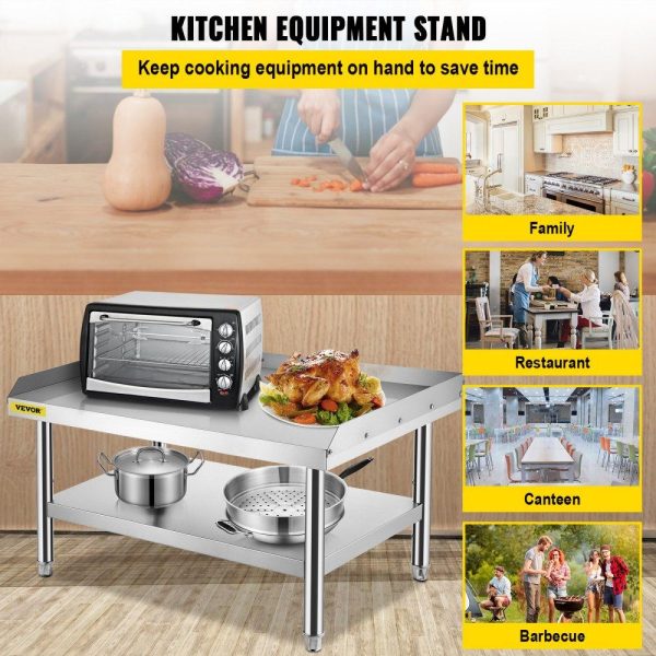 Restaurant Furniture | Stainless Steel Equipment Grill Stand, 48 x 30 x 24 Inches Stainless Table, Grill Stand Table with Adjustable Storage Undershelf, Equipment Stand Grill Table for Hotel, Home, Restaurant Kitchen Restaurant & Food Service Restaurant Furniture