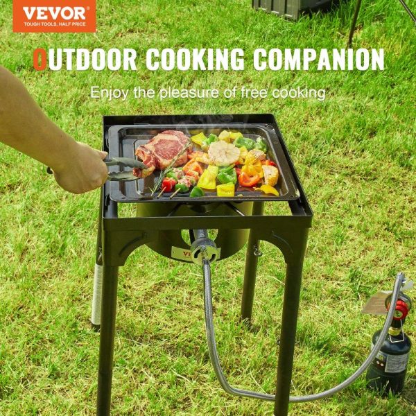 Cooking Equipment | Single Burner Outdoor Camping Stove, 30,000-BTU Camping Modular Cooking Stove, Heavy Duty Carbon Steel Gas Cooker with Detachable Legs Stand & PSI Regulator, for BBQ Home Camp Patio RV Cooking Cooking Equipment Cooking Equipment