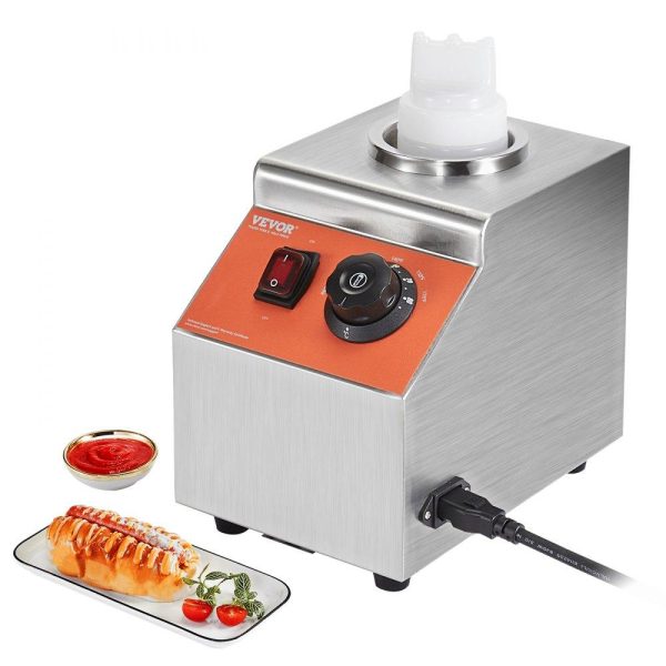 Food Display & Merchandising Equipment | Electric Bottle Warmer with Bottle, 0.57 Qt Commercial Cheese Dispenser, Hot Fudge Warmer 86-185℉ Temp Adjustable, Plastic Bottle Nacho Cheese Sauce Warmer for Hot Fudge Cheese Caramel, Square Food Display & Merchandising Equipment Food Display & Merchandising Equipment