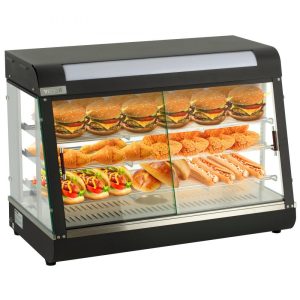 Food Holding & Warming Equipment | Commercial Food Warmer Display, 3 Tiers, 1800W Pizza Warmer w/ 3D Heating 3-Color Lighting Bottom Fan, Countertop Pastry Warmer w/Temp Knob Display 0.6L Water Tray, Stainless Frame Glass Doors Food Holding & Warming Equipment Food Holding & Warming Equipment