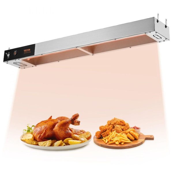 Food Holding & Warming Equipment | French Fry Food Warmer, 850W Commercial Strip Food Heating Lamp, Electric Stainless Steel Warming Light Dump Station, Overhead 104-122°F Fries Warmer for Chip Buffet Kitchen Restaurant, Silver Food Holding & Warming Equipment Food Holding & Warming Equipment