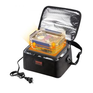 Food Holding & Warming Equipment | Portable Oven, 110-120V Home/Office Food Warmer, 80W (Max 100W) Portable Mini Personal Microwave, 2QT Electric Heated Lunch Box, Compatible with Glass, Ceramic, Foil Container (Black) Black Food Holding & Warming Equipment Black