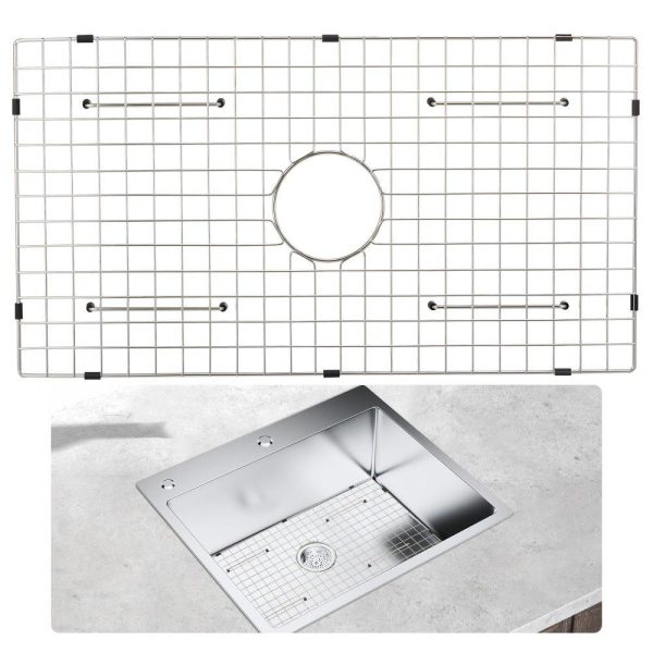 Restaurant Faucets & Plumbing & Sinks | Sink Protector Grid, 28.5″x15.6″ Stainless Steel Sink Grates, Centered Drain Sink Grates with R20 Corner Radius, Large Sink Bottom Grids, Universal Bowl Rack Sink Accessories For Kitchen Sink Restaurant & Food Service Restaurant Faucets & Plumbing & Sinks