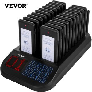 Smallwares | F103 Restaurant Pager System 20 Pagers, Max 98 Beepers Wireless Calling System, Touch Keyboard with Vibration, Flashing and Buzzer for Church, Nurse,Hospital & Hotel Restaurant & Food Service Smallwares